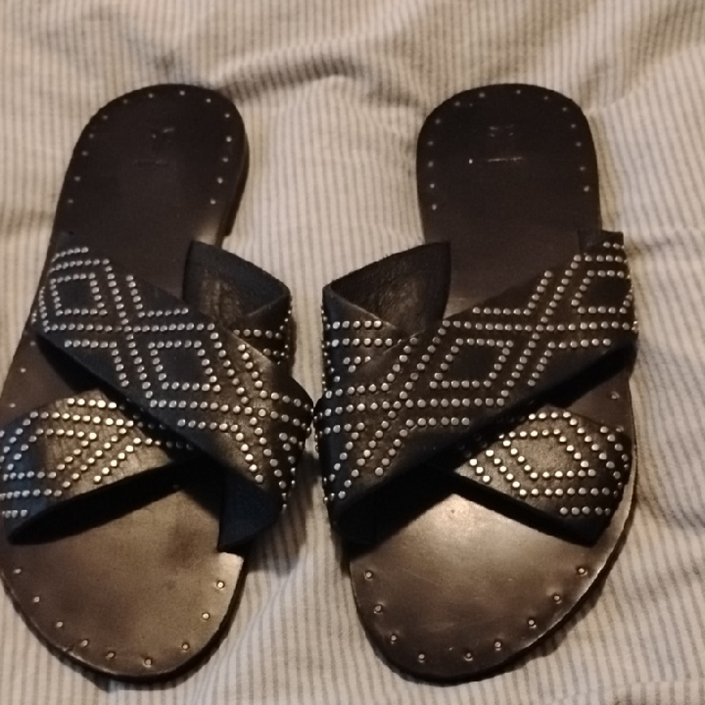 Frye Studded Criss Cross Sandals, 10